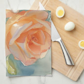 Oranje Aquarel Rozen Impressionisme Theedoek (Quarter Fold)