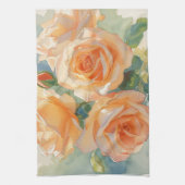 Oranje Aquarel Rozen Impressionisme Theedoek (Verticaal)