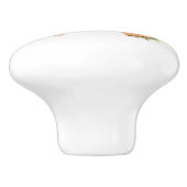 Oranje aquarel vlinder keramische knop (Zijkant)