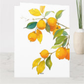 Oranje aquarelthema Fel kleuren Bedankkaart (Achterkant)