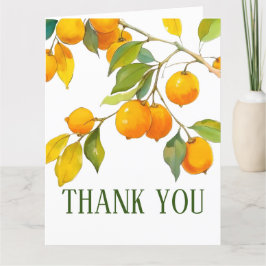 Oranje aquarelthema Fel kleuren Bedankkaart