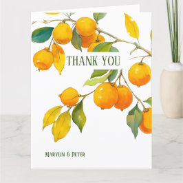 Oranje aquarelthema Fel kleuren Bedankkaart