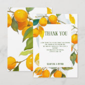 Oranje aquarelthema Fel kleuren Bedankkaart (Voorkant / Achterkant)