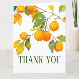 Oranje aquarelthema Helder kleuren Bedankkaart