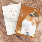 Oranje Arch Boho Minimal Leaf Photo Save The Date