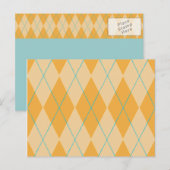 Oranje Argyle Briefkaart (Voorkant / Achterkant)