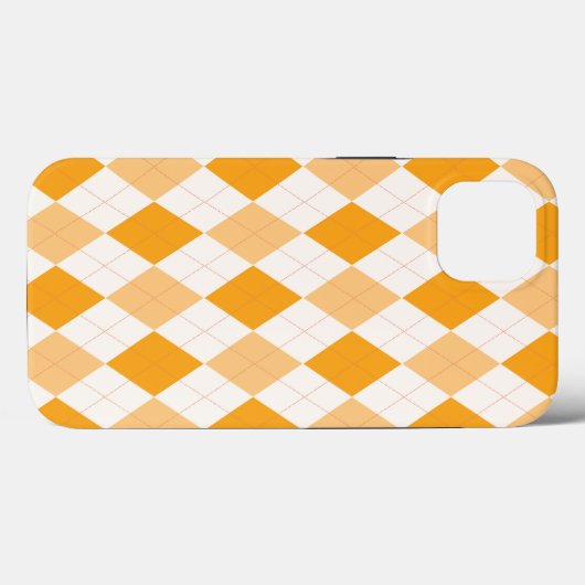 Oranje Argyle Case-Mate iPhone Case (Achterkant (horizontaal))