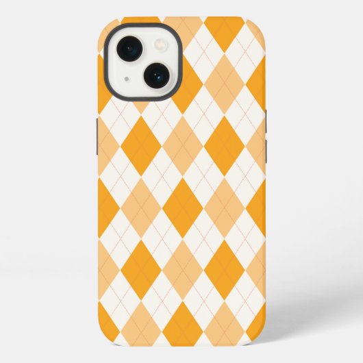 Oranje Argyle iPhone Hoesje (Achterkant)