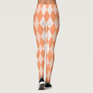 Oranje Argyle Pastel Tangerine Small Diamond Shape Leggings