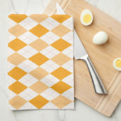 Oranje Argyle Theedoek (Quarter Fold)
