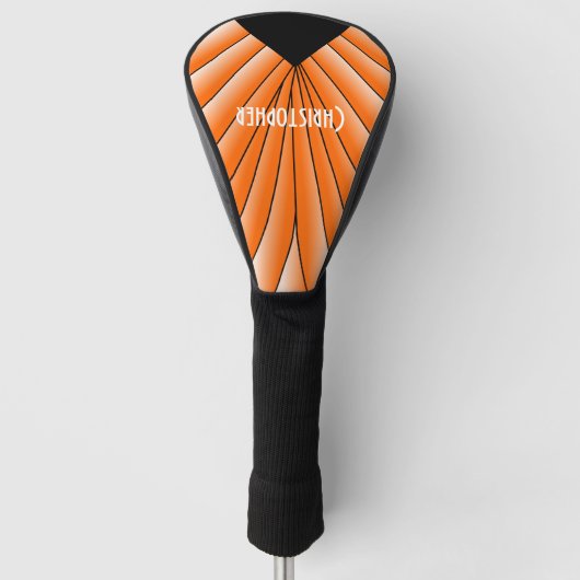 Oranje Art Deco Design Golfheadcover (Voorkant)