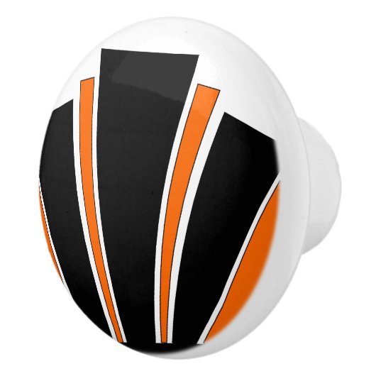 Oranje Art Deco Design Keramische Knop (Rechts)