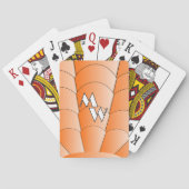 Oranje Art Deco Design Monogrammed Pokerkaarten (Achterkant)