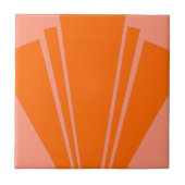 Oranje Art Deco Design Tegeltje (Voorkant)