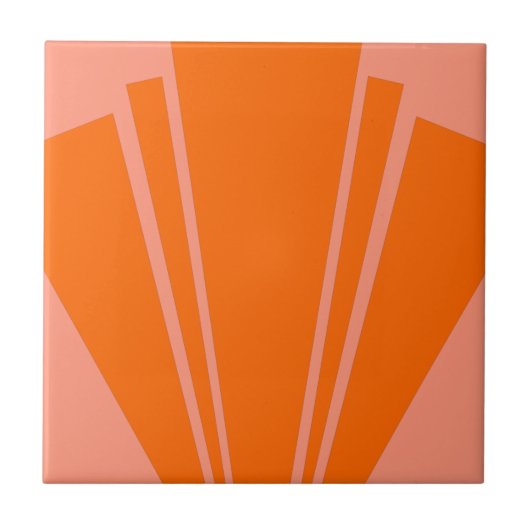 Oranje Art Deco Design Tegeltje (Voorkant)