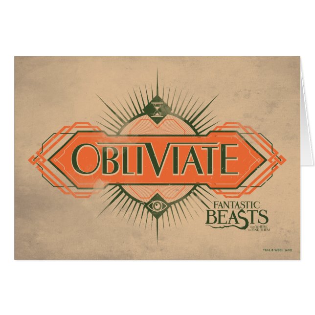 Oranje Art Deco Obliviate Spell Grafisch (Voorkant Horizontaal)