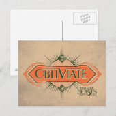Oranje Art Deco Obliviate Spell Grafisch Briefkaart (Voorkant / Achterkant)