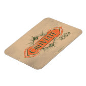 Oranje Art Deco Obliviate Spell Grafisch Magneet (Linkerzijde)