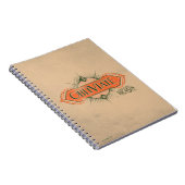 Oranje Art Deco Obliviate Spell Grafisch Notitieboek (Rechterzijde)