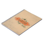 Oranje Art Deco Obliviate Spell Grafisch Notitieboek (Linkerzijde)