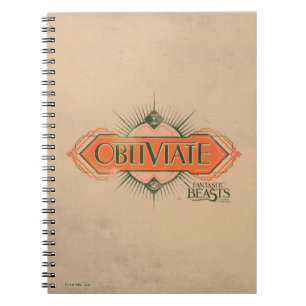 Oranje Art Deco Obliviate Spell Grafisch Notitieboek