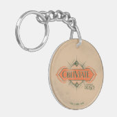 Oranje Art Deco Obliviate Spell Grafisch Sleutelhanger (Voorkant Links)