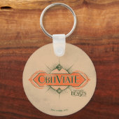 Oranje Art Deco Obliviate Spell Grafisch Sleutelhanger (Voorkant)