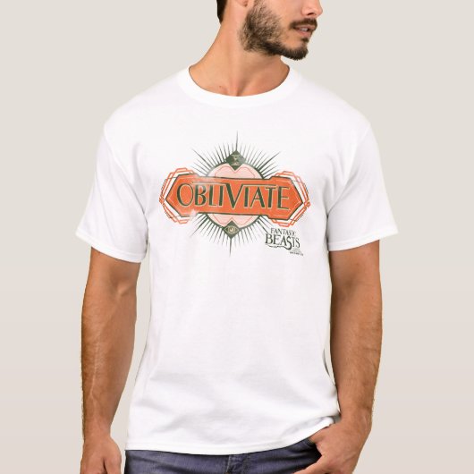 Oranje Art Deco Obliviate Spell Grafisch T-shirt (Voorkant)