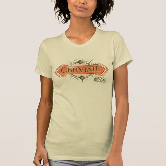 Oranje Art Deco Obliviate Spell Grafisch T-shirt (Voorkant)