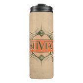 Oranje Art Deco Obliviate Spell Grafisch Thermosbeker (Voorkant)