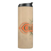 Oranje Art Deco Obliviate Spell Grafisch Thermosbeker (Gedraaid links)