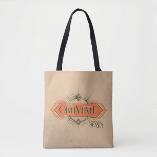 Oranje Art Deco Obliviate Spell Grafisch Tote Bag