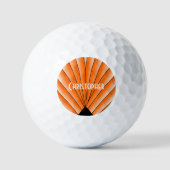 Oranje Art Deco ontwerp Golfballen (Voorkant)