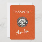 Oranje Aruba Paspoort Bewaar de datum Save The Date (Voorkant)