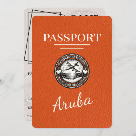 Oranje Aruba Paspoort Bewaar de datum Save The Date