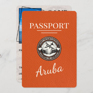 Oranje Aruba Paspoort Bewaar de datum Save The Date