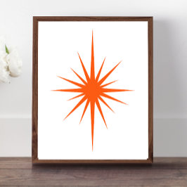 Oranje atoomstartbarsting midden eeuw modern decor poster