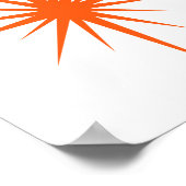 Oranje atoomstartbarsting midden eeuw modern decor poster (Hoek)