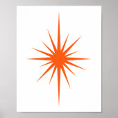 Oranje atoomstartbarsting midden eeuw modern decor poster (Voorkant)