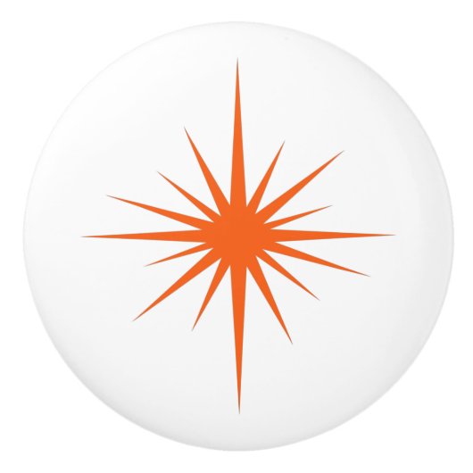 Oranje atoomstartstijl middeneeuwen keramische knop (Voorkant)