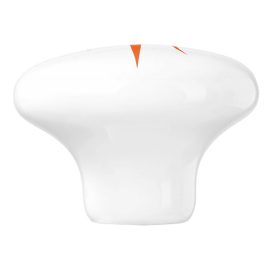 Oranje atoomstartstijl middeneeuwen keramische knop (Zijkant)