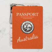 Oranje Australië paspoort Bewaar de datum Save The Date (Voorkant / Achterkant)