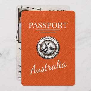 Oranje Australië paspoort Bewaar de datum Save The Date