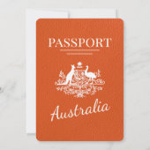 Oranje Australië Paspoort bruiloft Kaart (Achterkant)