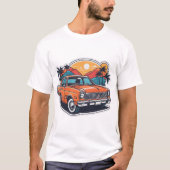 Oranje auto met brandweerauto t-shirt (Voorkant)