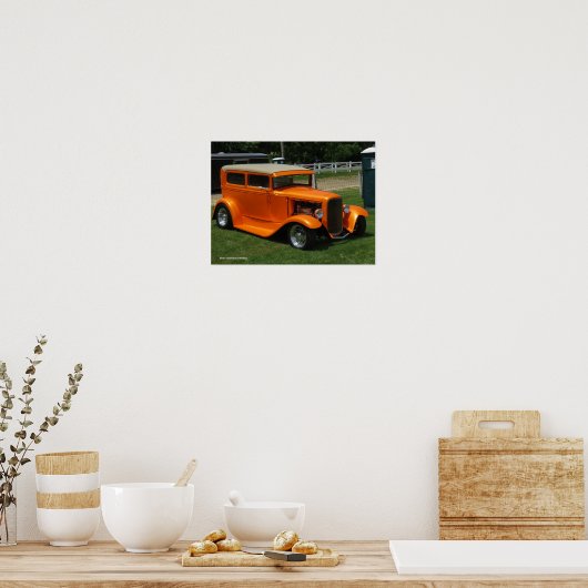 Oranje auto poster (Keuken)