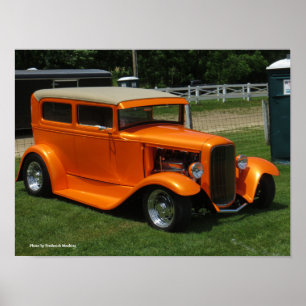 Oranje auto poster