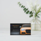 Oranje autosnelheid visitekaartje (Staand voorkant)