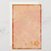  Oranje Autumn Floral Briefpapier (Voorkant / Achterkant)