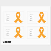 Oranje Awareness Lint - Leukemie, MS Rechthoekige Sticker (Vel)